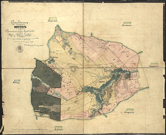 Mapa Motycza z 1860 roku